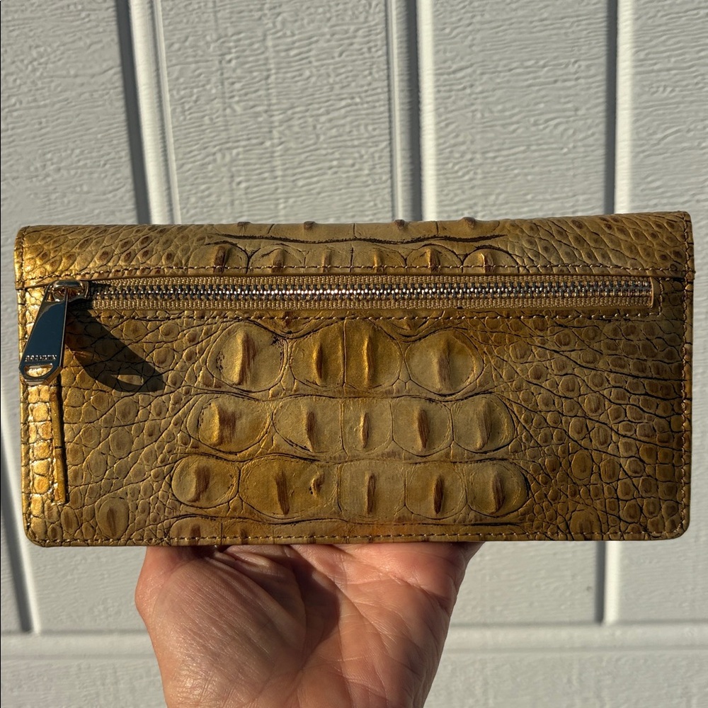 Brahmin ADY wallet chai Gold CROC Embossed leather Melbourne leather Wallet - Picture 8 of 17